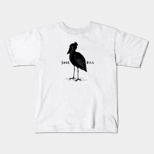 Cool Black Shoebill Kids T-Shirt